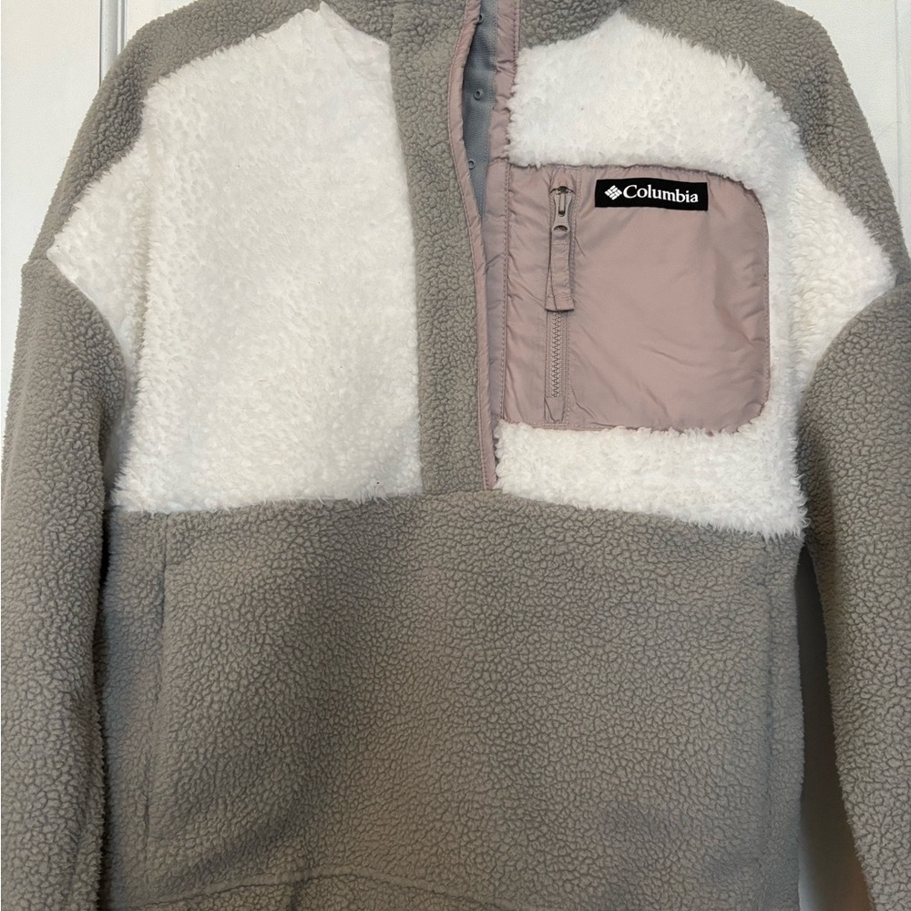 Columbia Kids' Gray and Cream Fleece Jacket